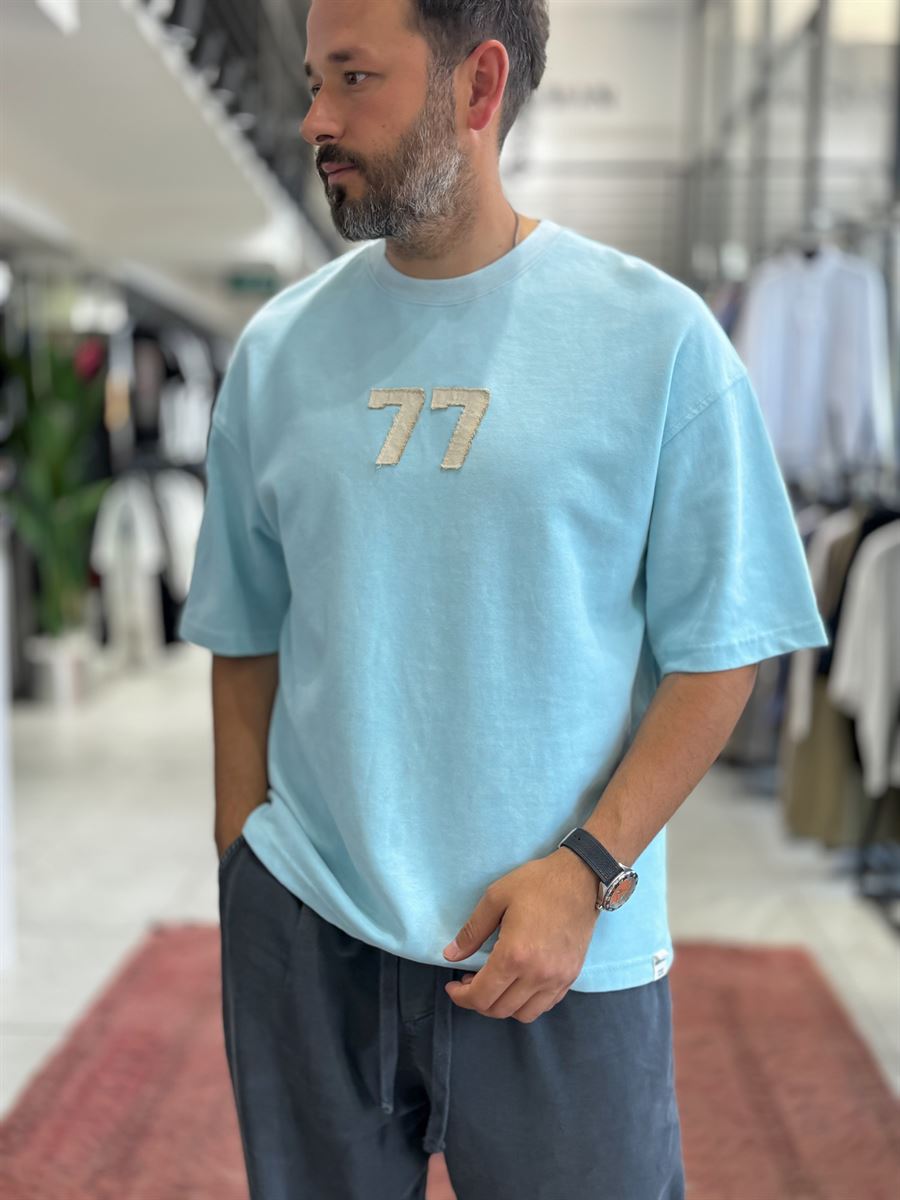 Light Blue 77 Washed Oversize T-Shirt ES-71-164