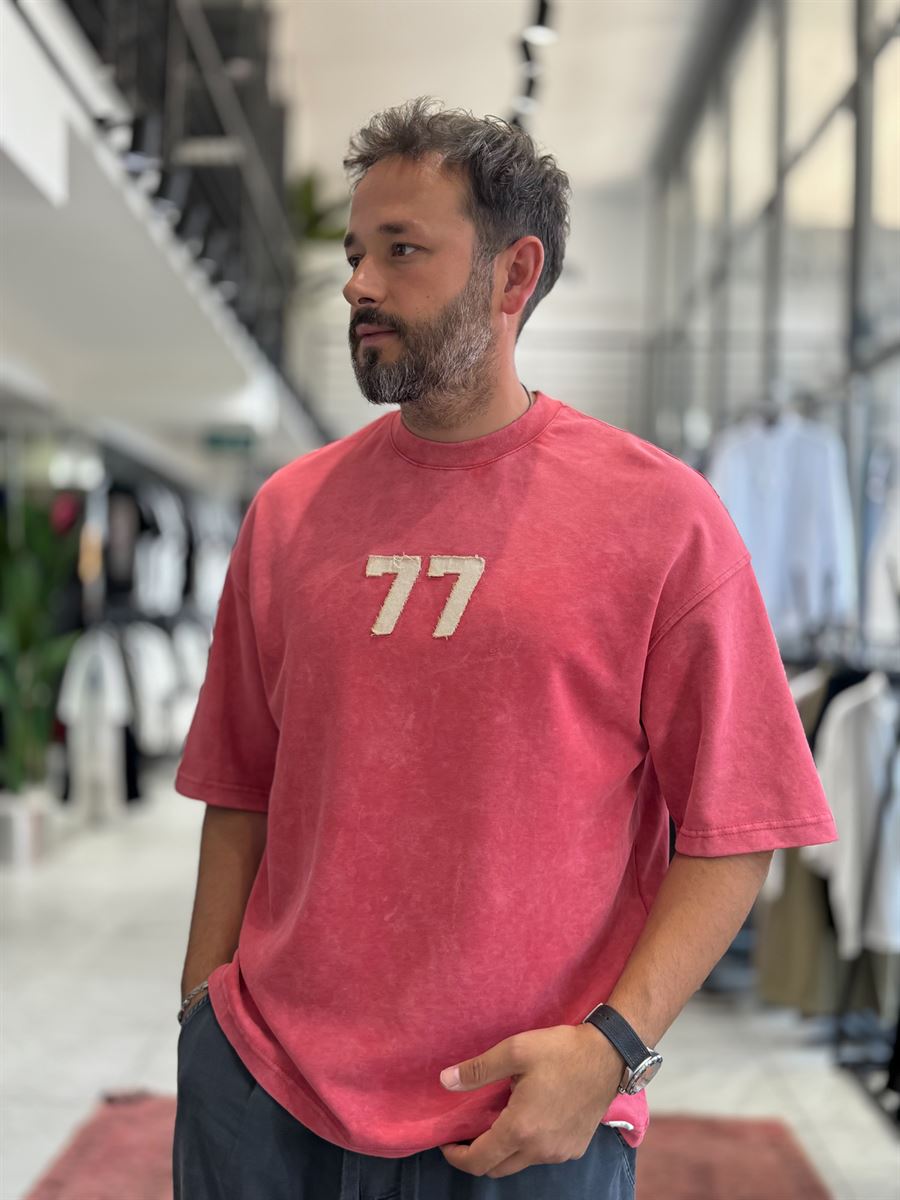Red 77 Washed Oversize T-Shirt ES-71-164