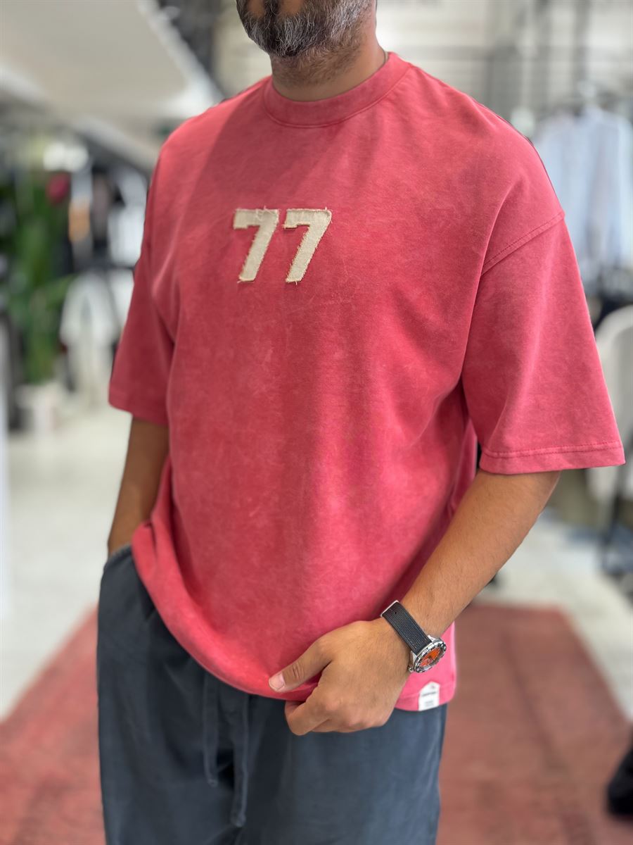 Red 77 Washed Oversize T-Shirt ES-71-164