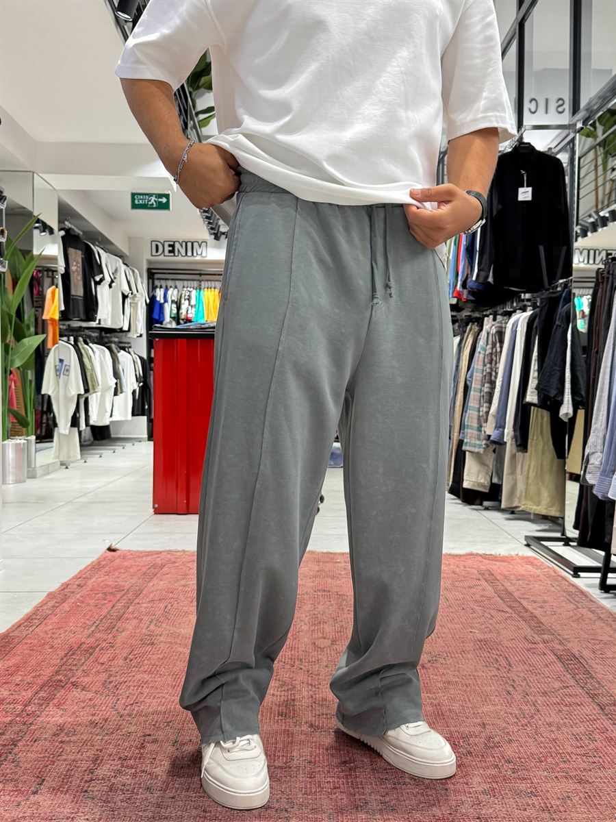 Smoked Embossed Washed Straight Leg Sweatpants ES-80-61
