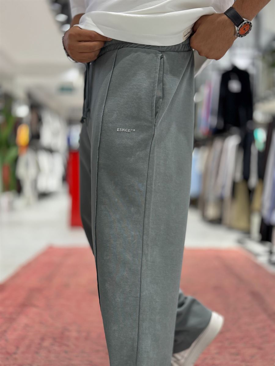 Smoked Embossed Washed Straight Leg Sweatpants ES-80-61