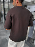Coffee Two-Thread Basic Oversize T-Shirt ES-71-149