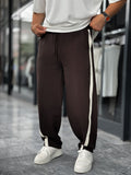 Coffee Asymmetric Detail Straight Leg Sweatpants BLA-746