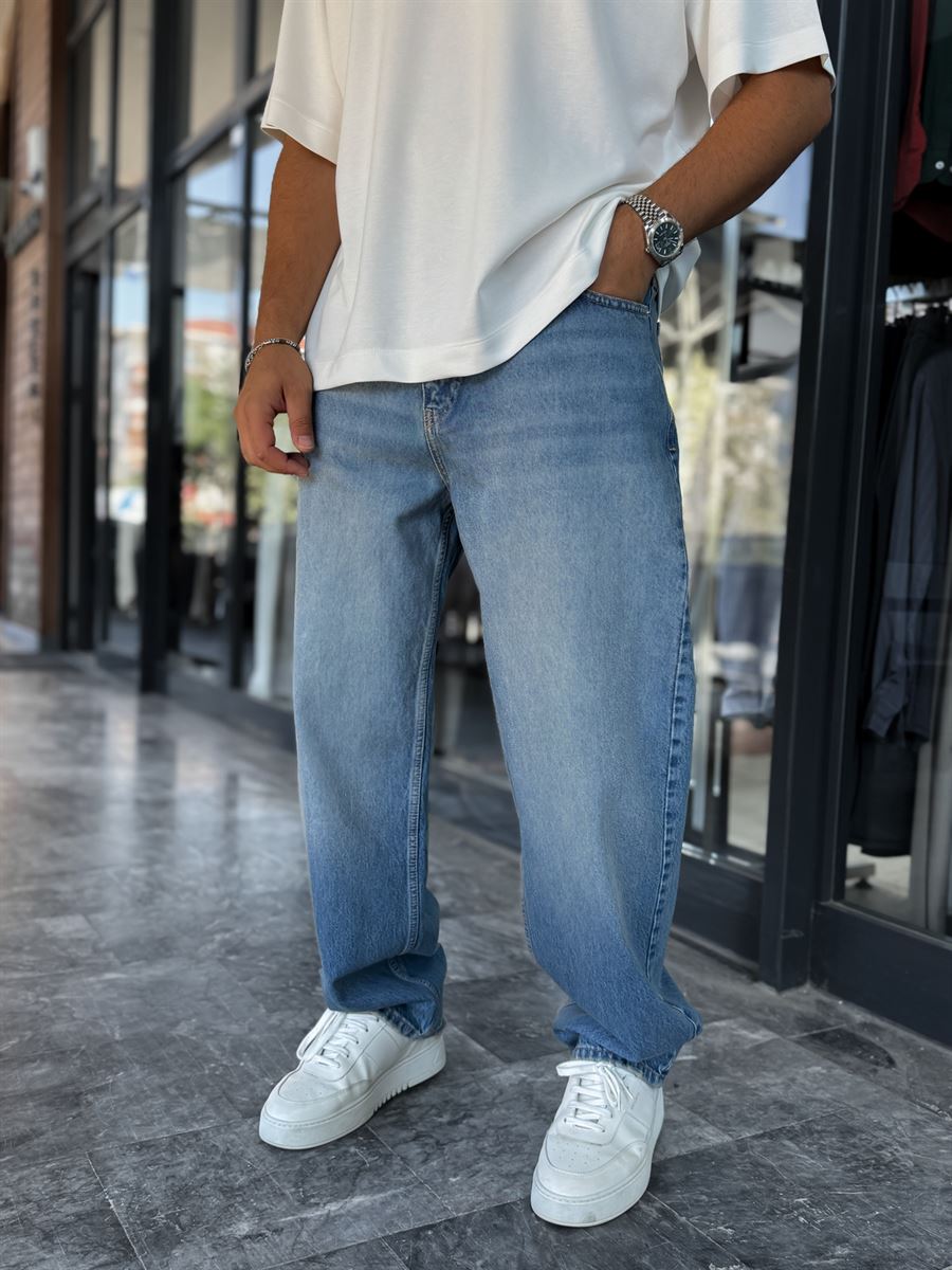 Blue Washed Baggy Jeans DF-3472