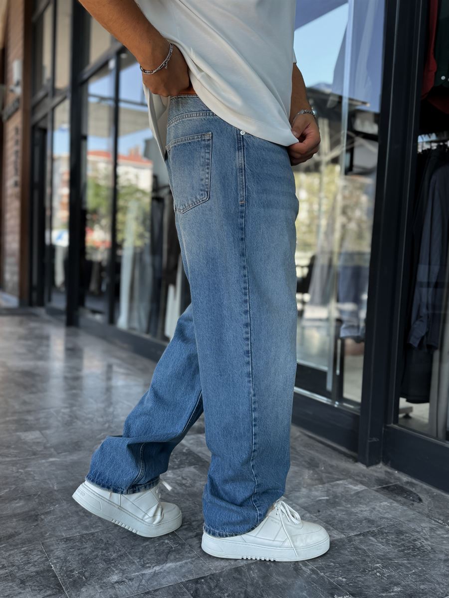 Blue Washed Baggy Jeans DF-3472