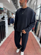 Black Corduroy Oversize Sweatshirt TW-7064