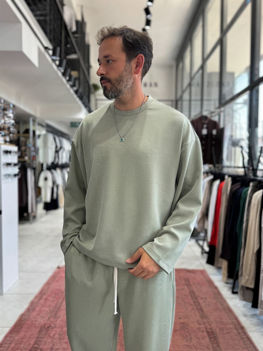 Green Corduroy Oversize Sweatshirt TW-7064