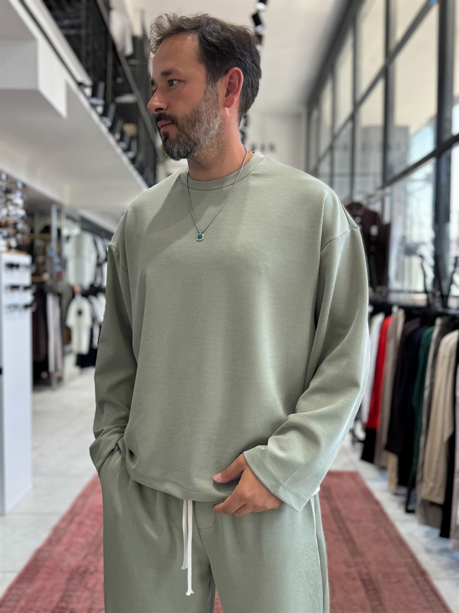 Green Corduroy Oversize Sweatshirt TW-7064