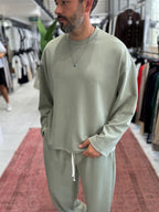 Green Corduroy Oversize Sweatshirt TW-7064