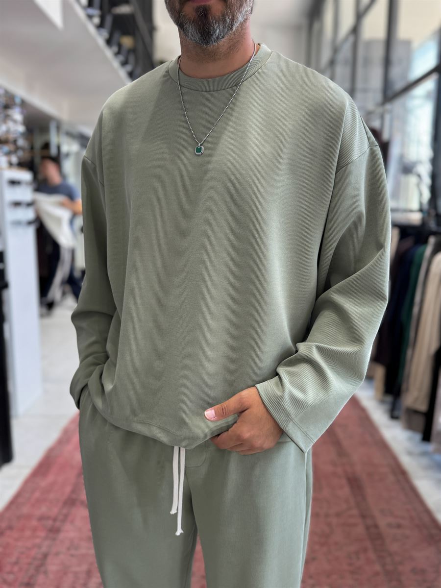 Green Corduroy Oversize Sweatshirt TW-7064