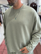 Green Corduroy Oversize Sweatshirt TW-7064
