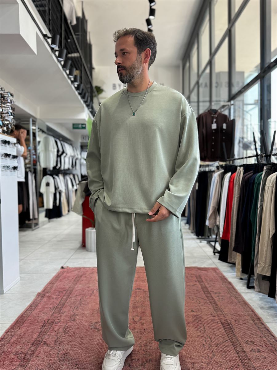 Green Corduroy Oversize Sweatshirt TW-7064
