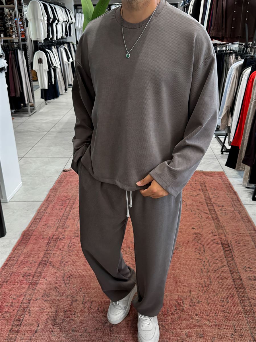 Brown Corduroy Oversize Sweatshirt TW-7064