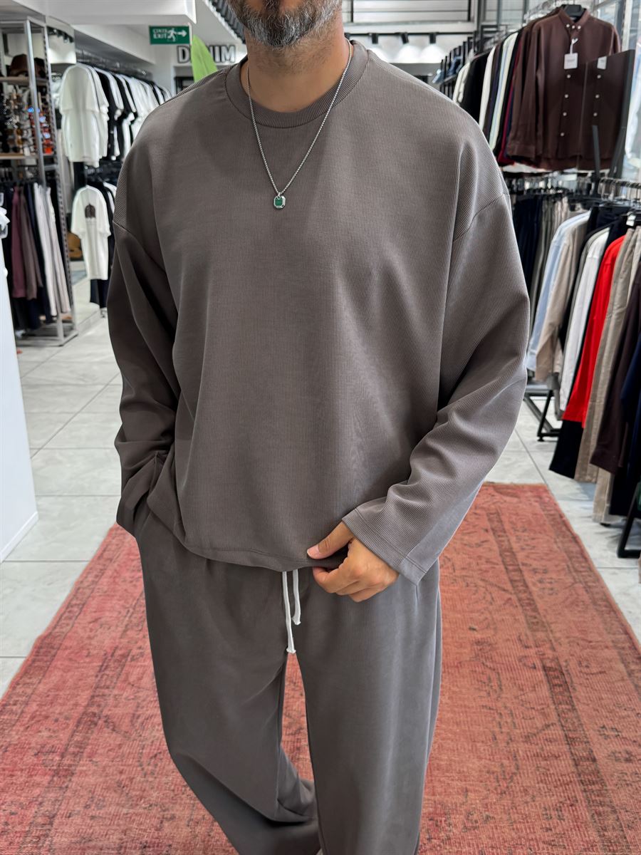 Brown Corduroy Oversize Sweatshirt TW-7064