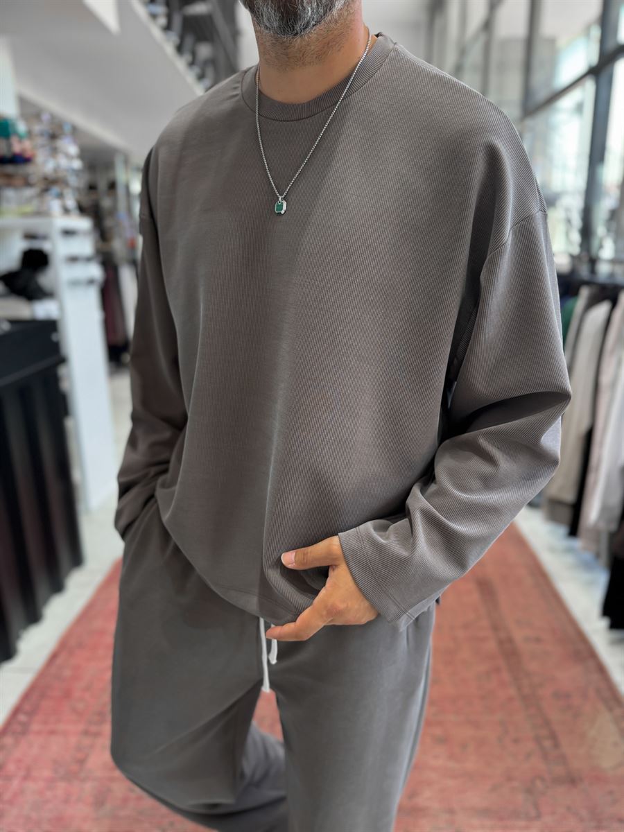 Brown Corduroy Oversize Sweatshirt TW-7064