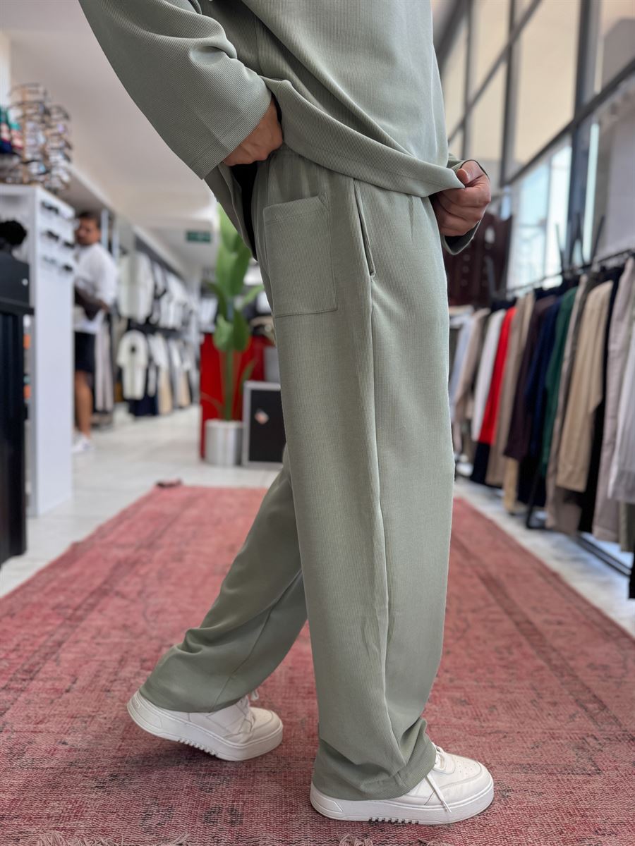Green Corduroy Baggy Pants TW-7065