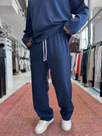 Navy Blue Corduroy Baggy Pants TW-7065