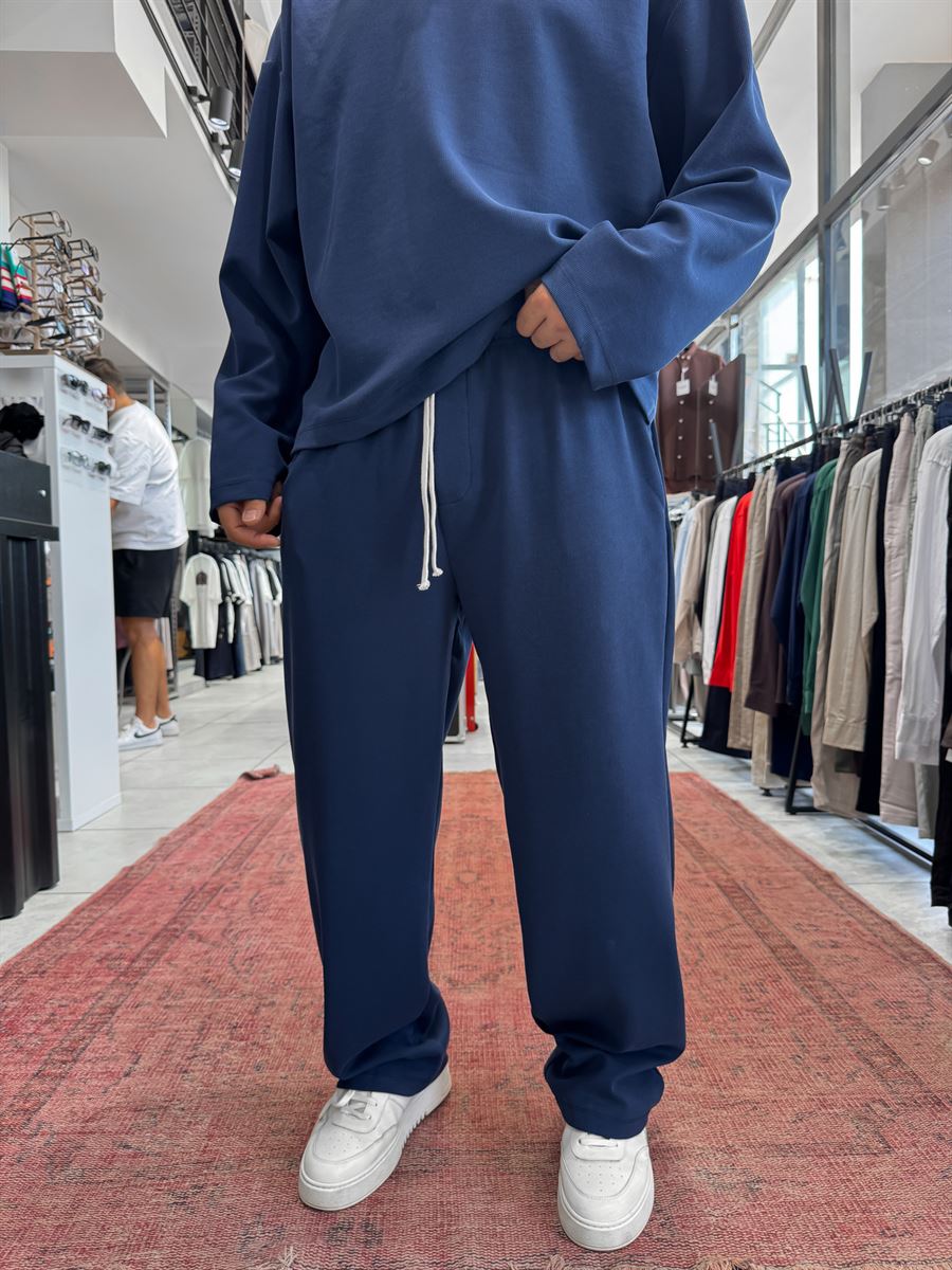 Navy Blue Corduroy Baggy Pants TW-7065