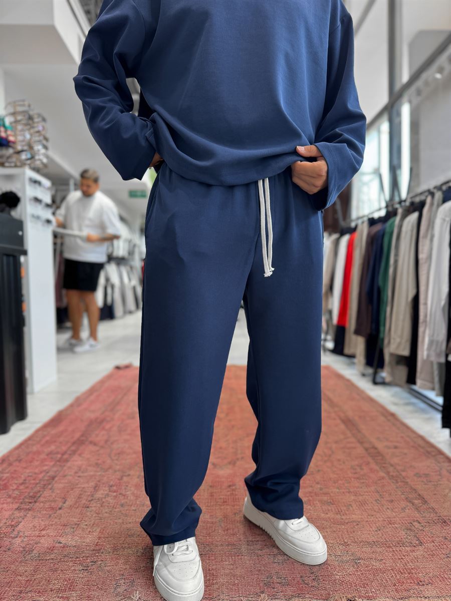 Navy Blue Corduroy Baggy Pants TW-7065