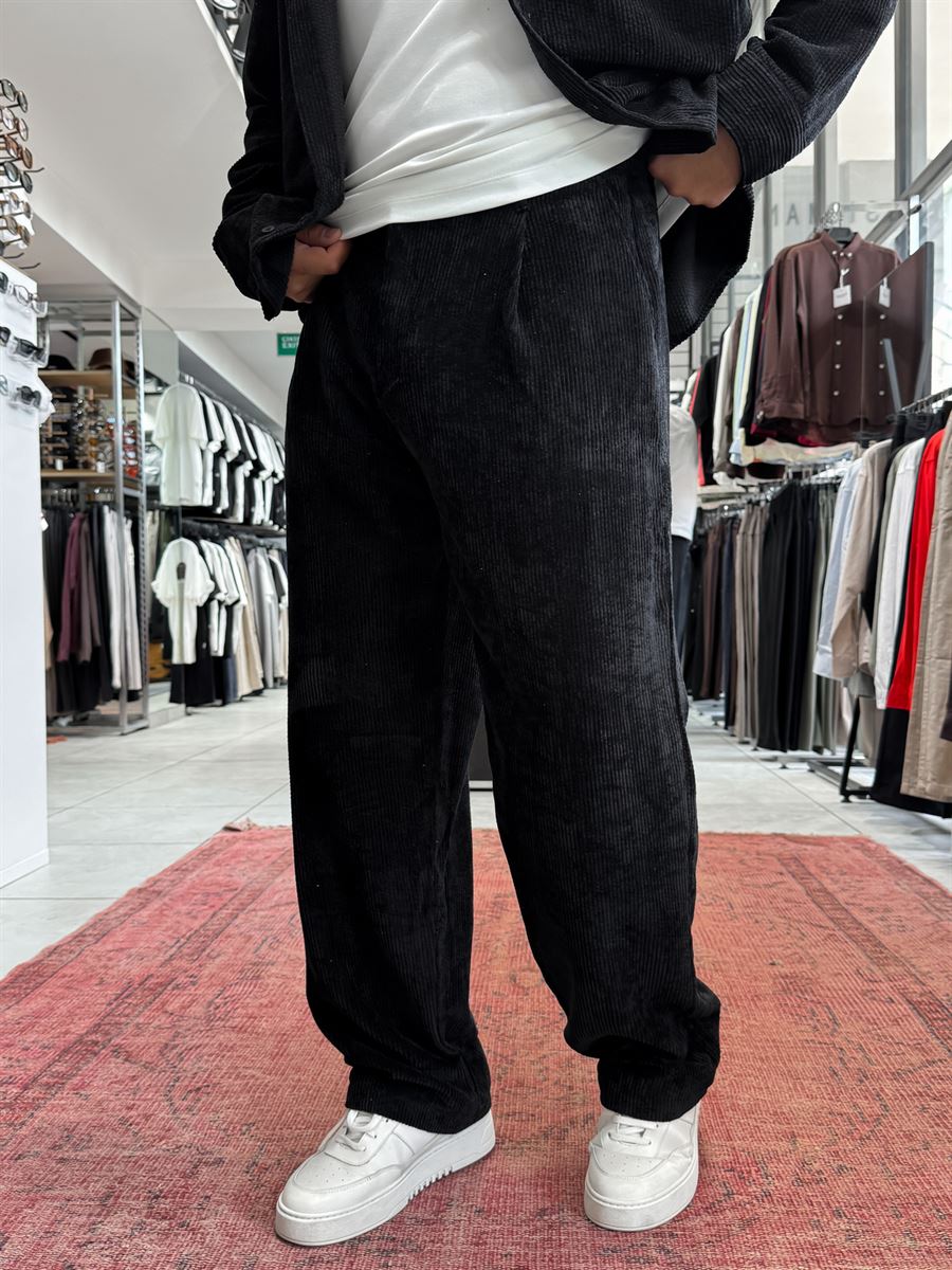 Black Velvet Baggy Pants TW-7004