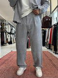 Gray Velvet Baggy Pants TW-7004