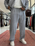 Gray Velvet Baggy Pants TW-7004