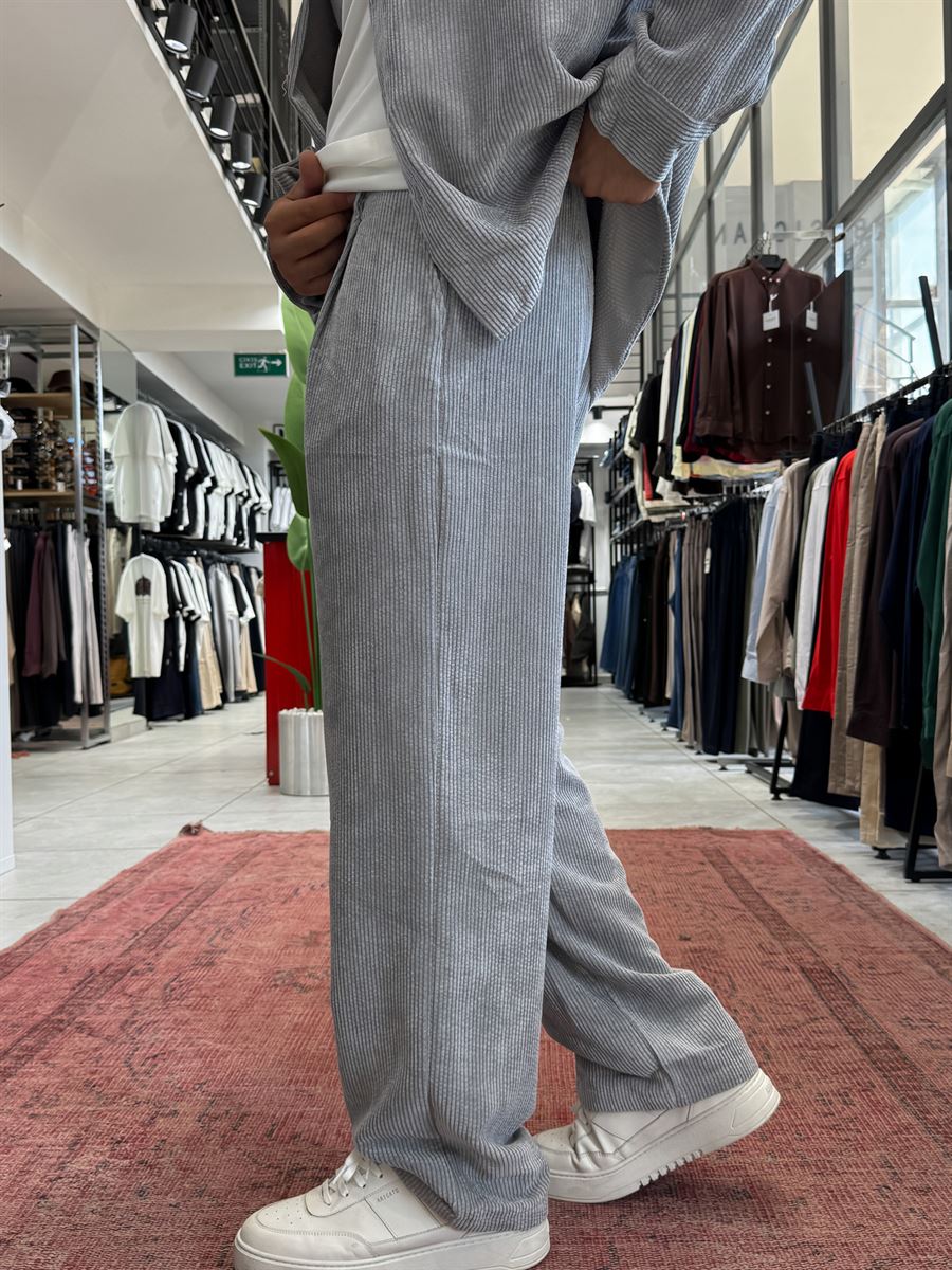 Gray Velvet Baggy Pants TW-7004