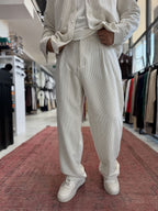 Ecru Velvet Baggy Pants TW-7004