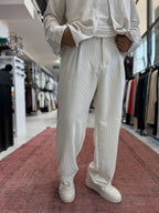 Ecru Velvet Baggy Pants TW-7004