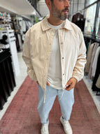 Beige Lined Button-Down Jacket TW-7050