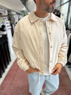 Beige Lined Button-Down Jacket TW-7050