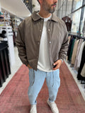 Brown Lined Button-Down Jacket TW-7050