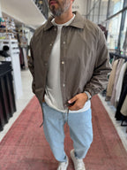 Brown Lined Button-Down Jacket TW-7050