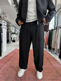 Black Pleated Tencel Baggy Pants TW-7016