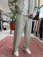 Green Pleated Tencel Baggy Pants TW-7016
