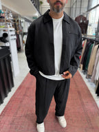 Black Zip-Up Tencel Jacket TW-7015