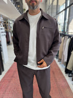 Brown Zip-Up Tencel Jacket TW-7015