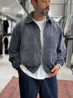 Charcoal Zip-Up Velvet Jacket TW-7003