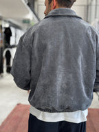 Charcoal Zip-Up Velvet Jacket TW-7003