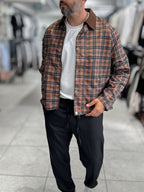 Brown Plaid Zip-Up Jacket MRK-2351