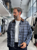 Navy Plaid Zip-Up Jacket MRK-2351