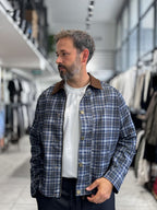 Navy Plaid Zip-Up Jacket MRK-2351