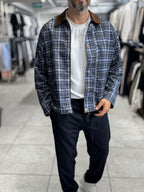 Navy Plaid Zip-Up Jacket MRK-2351