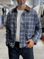 Navy Plaid Zip-Up Jacket MRK-2351