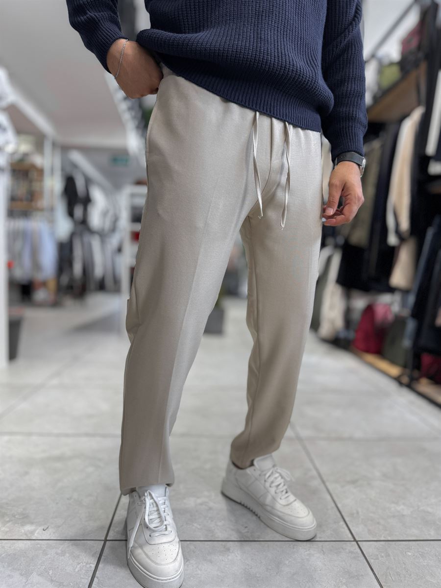 Beige Regular Fit Trousers MRK-2810