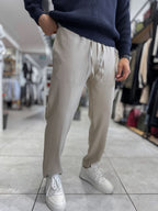 Beige Regular Fit Trousers MRK-2810