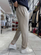 Beige Regular Fit Trousers MRK-2810