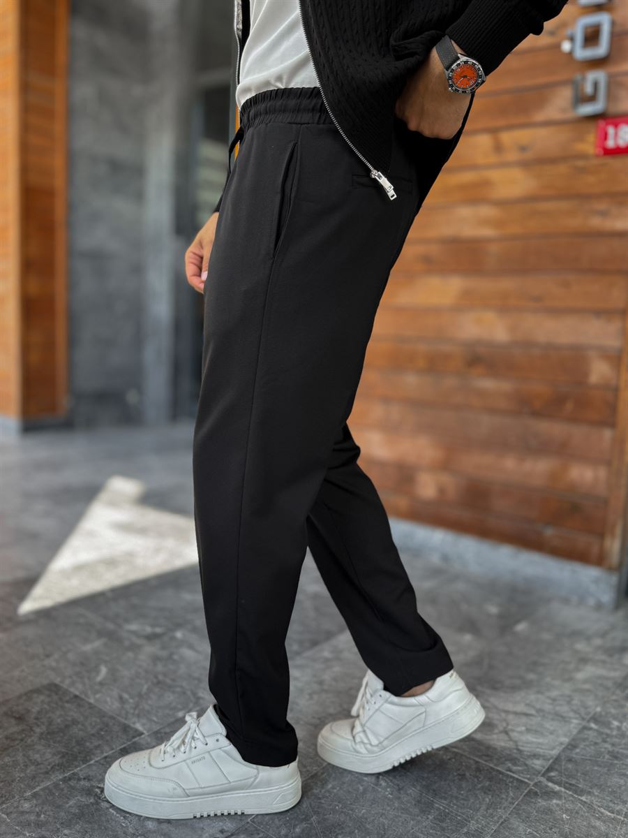Black Regular Fit Trousers MRK-2810