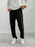 Black Parachute Fabric Boyfriend Trousers MRK-2862