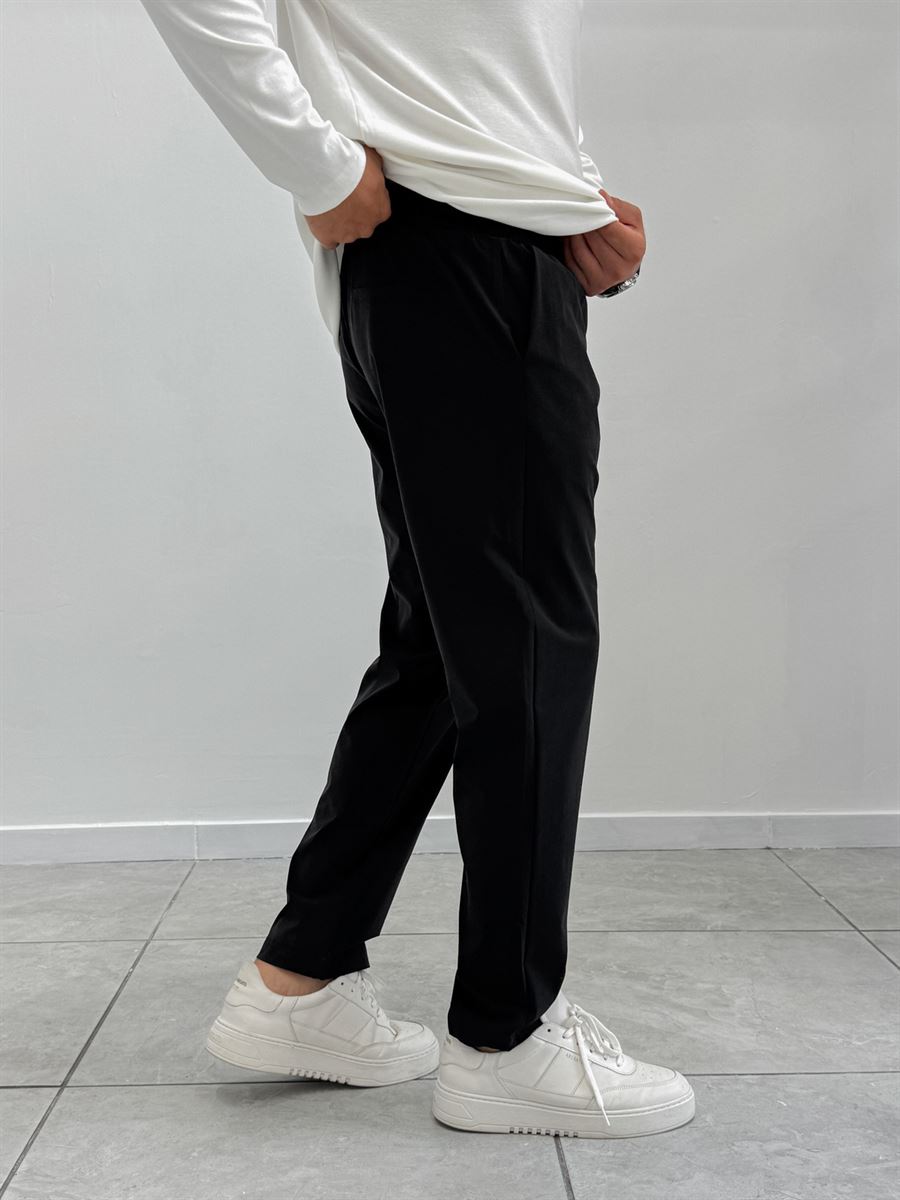 Black Parachute Fabric Boyfriend Trousers MRK-2862